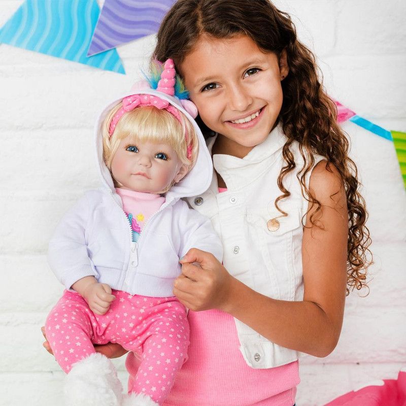 Adora Toddler Doll Rainbow Unicorn with unicorn embroidered outfit and fur boots