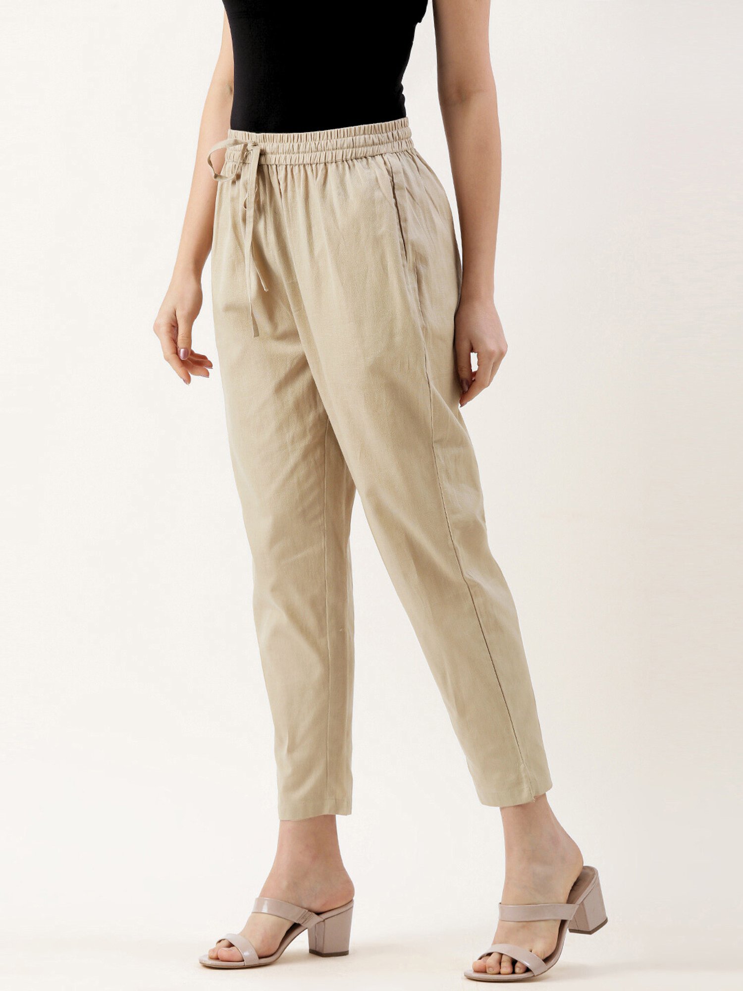 Amukti Beige Pencil Pants