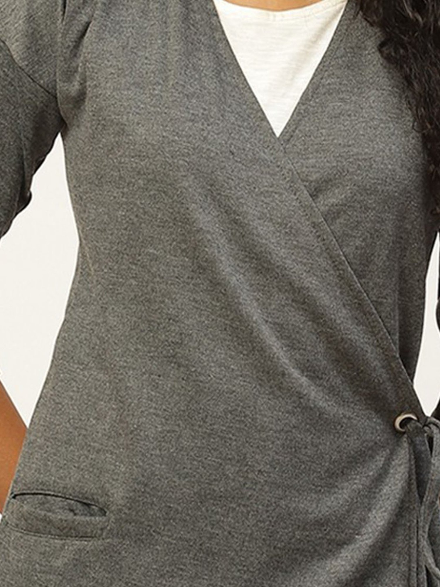 Belle Fille Charcoal Textured Shrug