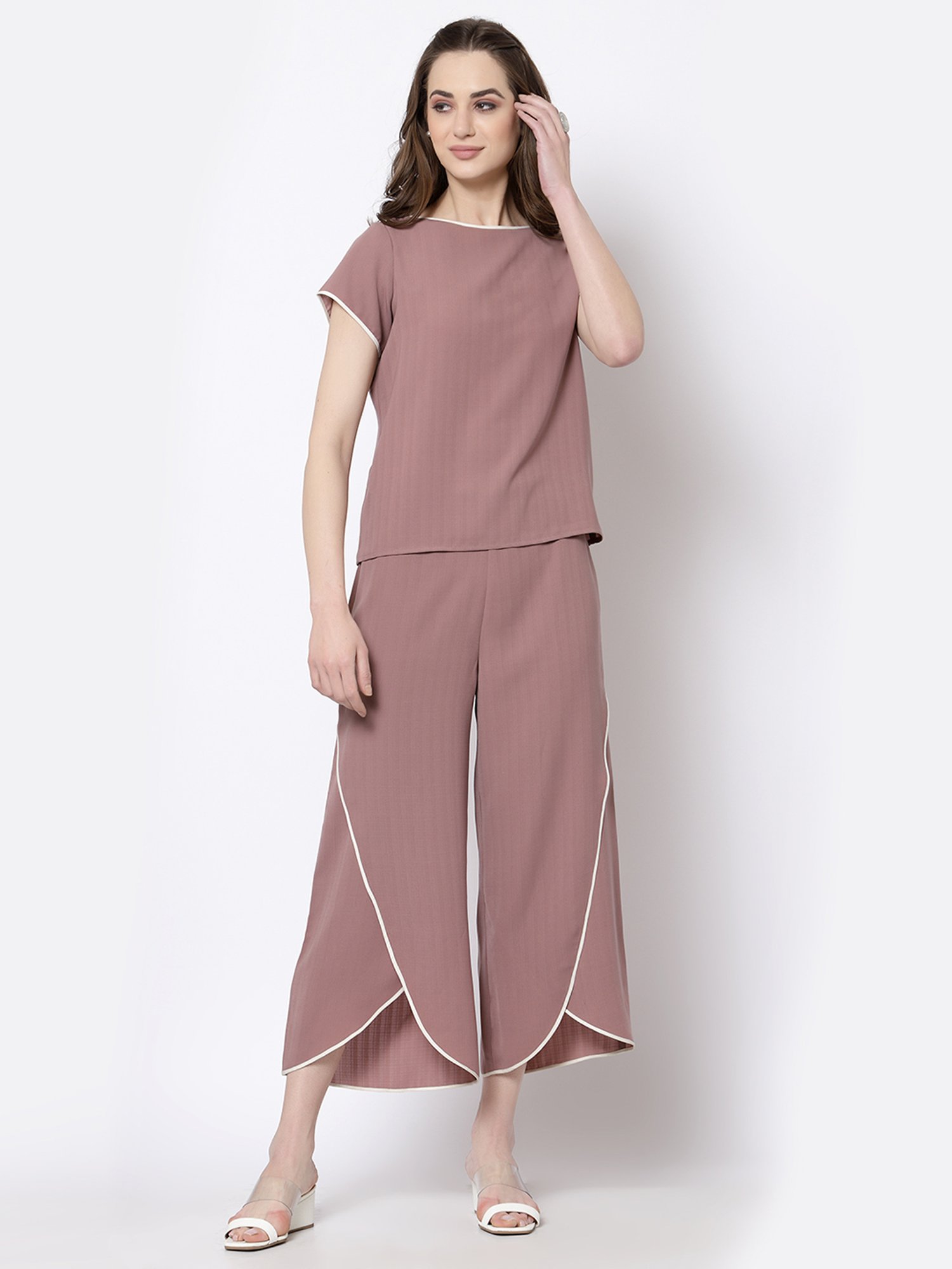 Office & You Pink Straight Fit Palazzos