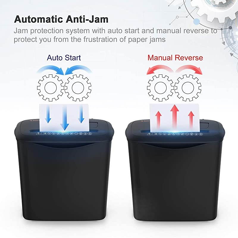 8-Sheet Strip Cut Home Paper Shredder, CD and Credit Card Office Shredder Machine with Overheat and Overload Protection,3.5 Gallons Wastebasket,Black (S120-C)