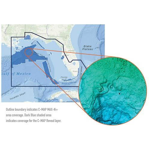 C-MAP REVEAL ULTRA HIGH RESOLUTION BATHYMETRIC CHART ST LUCIE INLET TO NEW ORLEANS