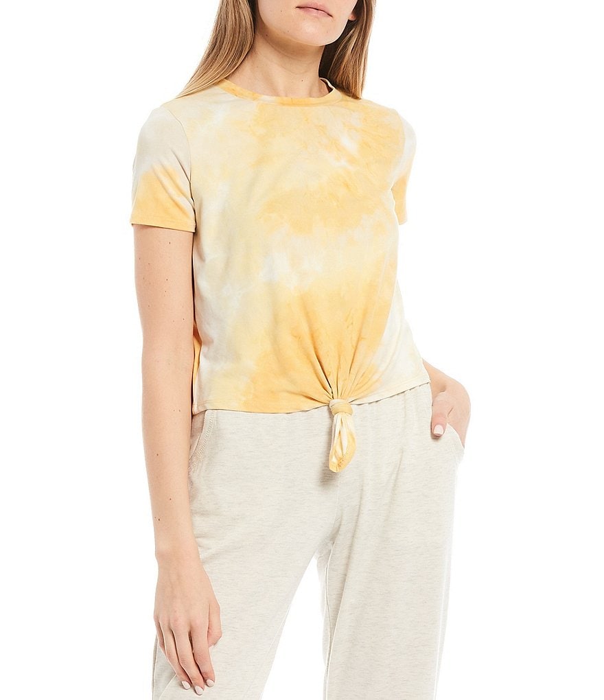Honey & Sparkle Tie Dye Tie Front Tee