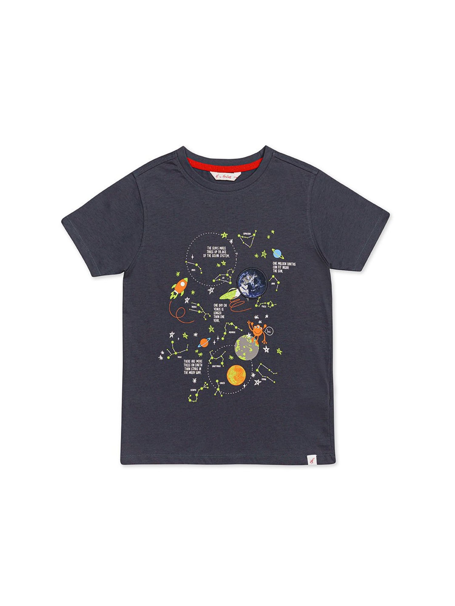 H by Hamleys Kids Black Printed T-Shirt