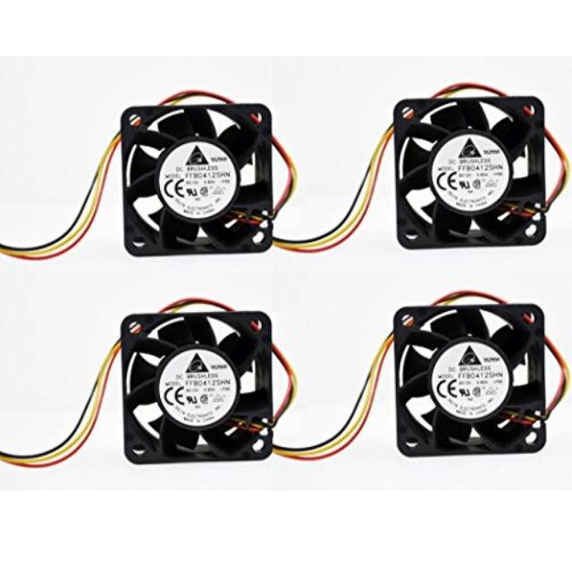 set of 4 !! ffb0412shnf00 40 x 40 x 28mm cooling fan, 24 cfm, 51.5 dba, 13000 rpm, 0.60a, 3 pin tach connector. ship from usa !!