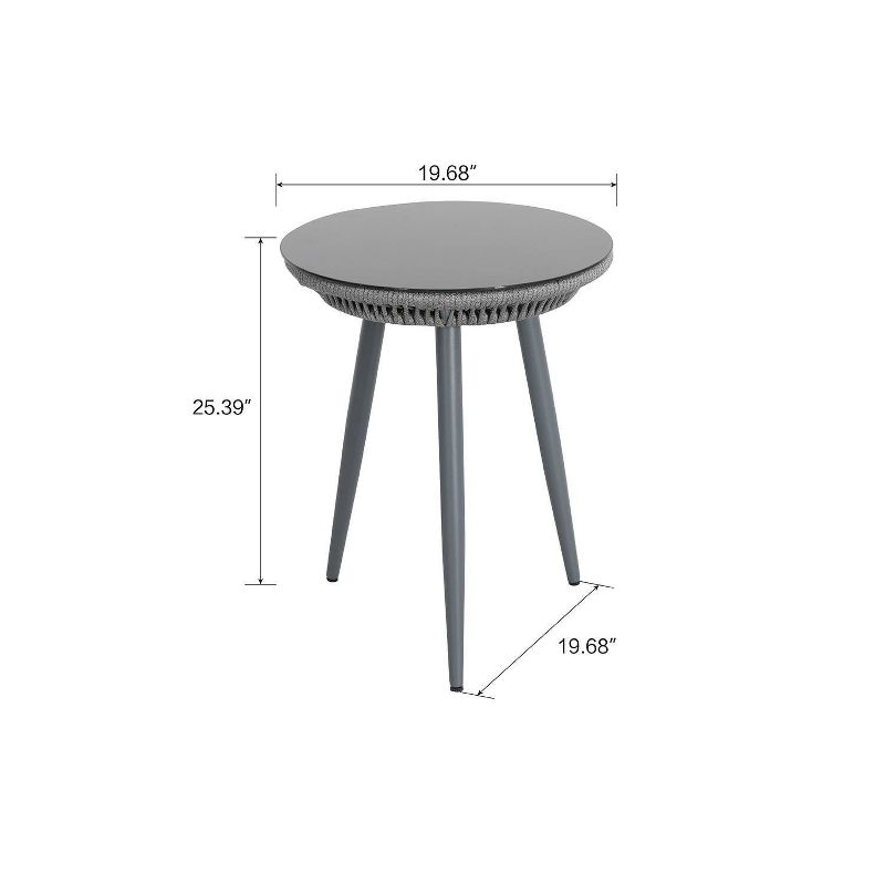 3pc Outdoor Aluminum Bistro Set Gray - Nuu Garden