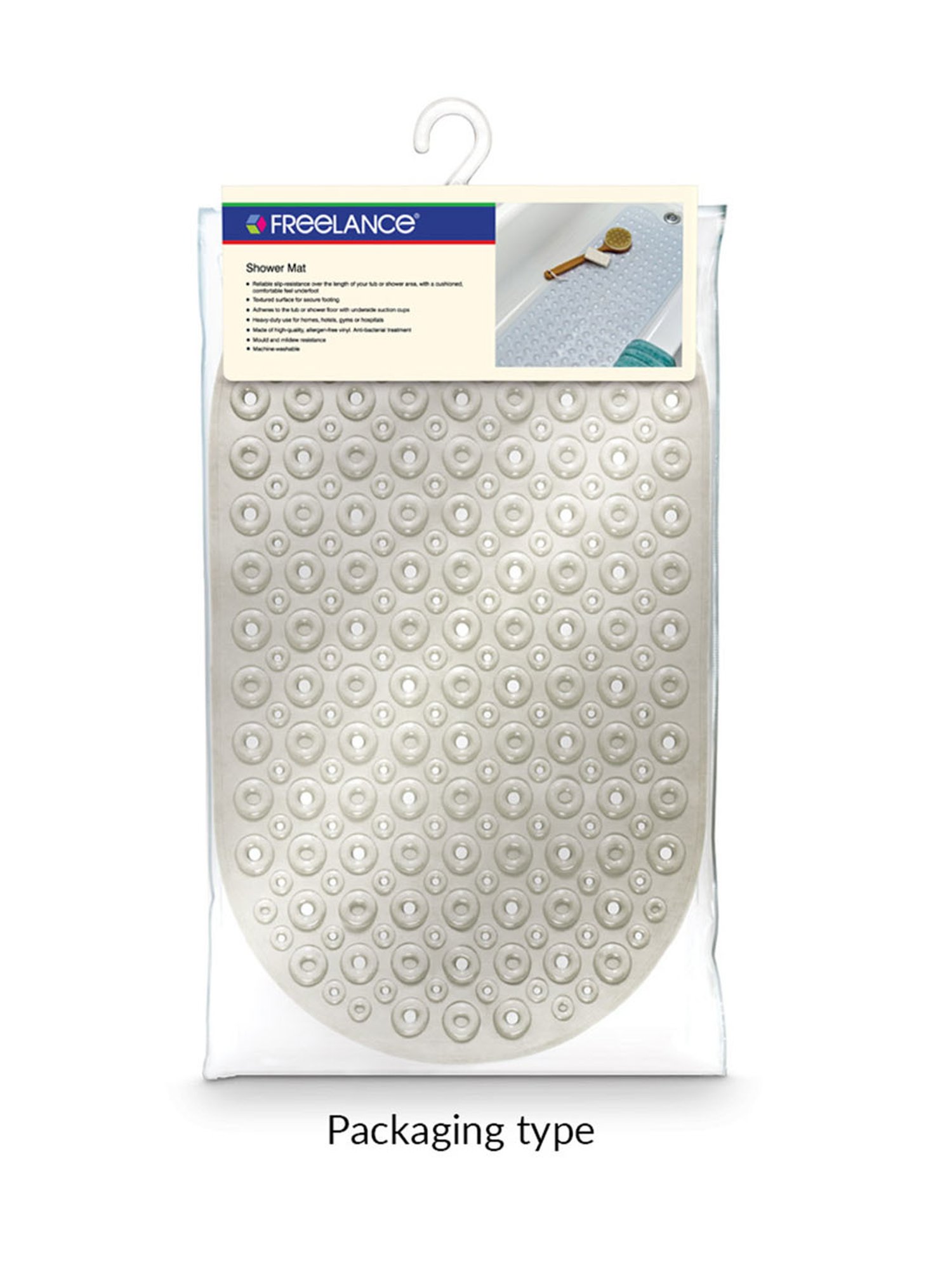 Freelance Black PVC Set of 1 Shower Mats