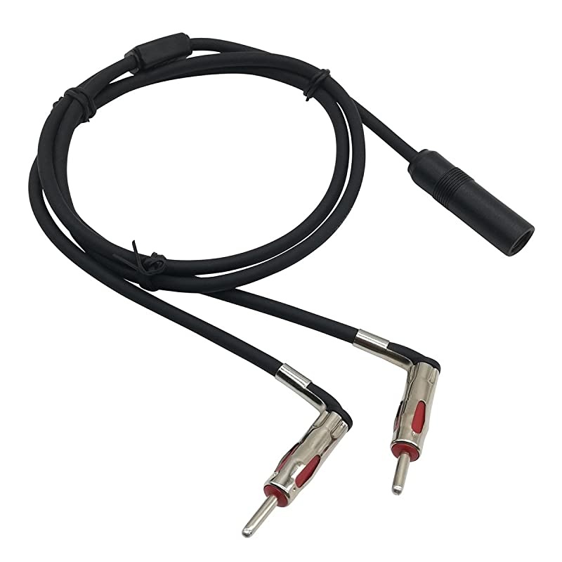 Car Antenna Splitter 1 Female to 2 Male Auto Antenna Adapter Cable Aerial Car Stereo Radio Splitter Y Shape Extension