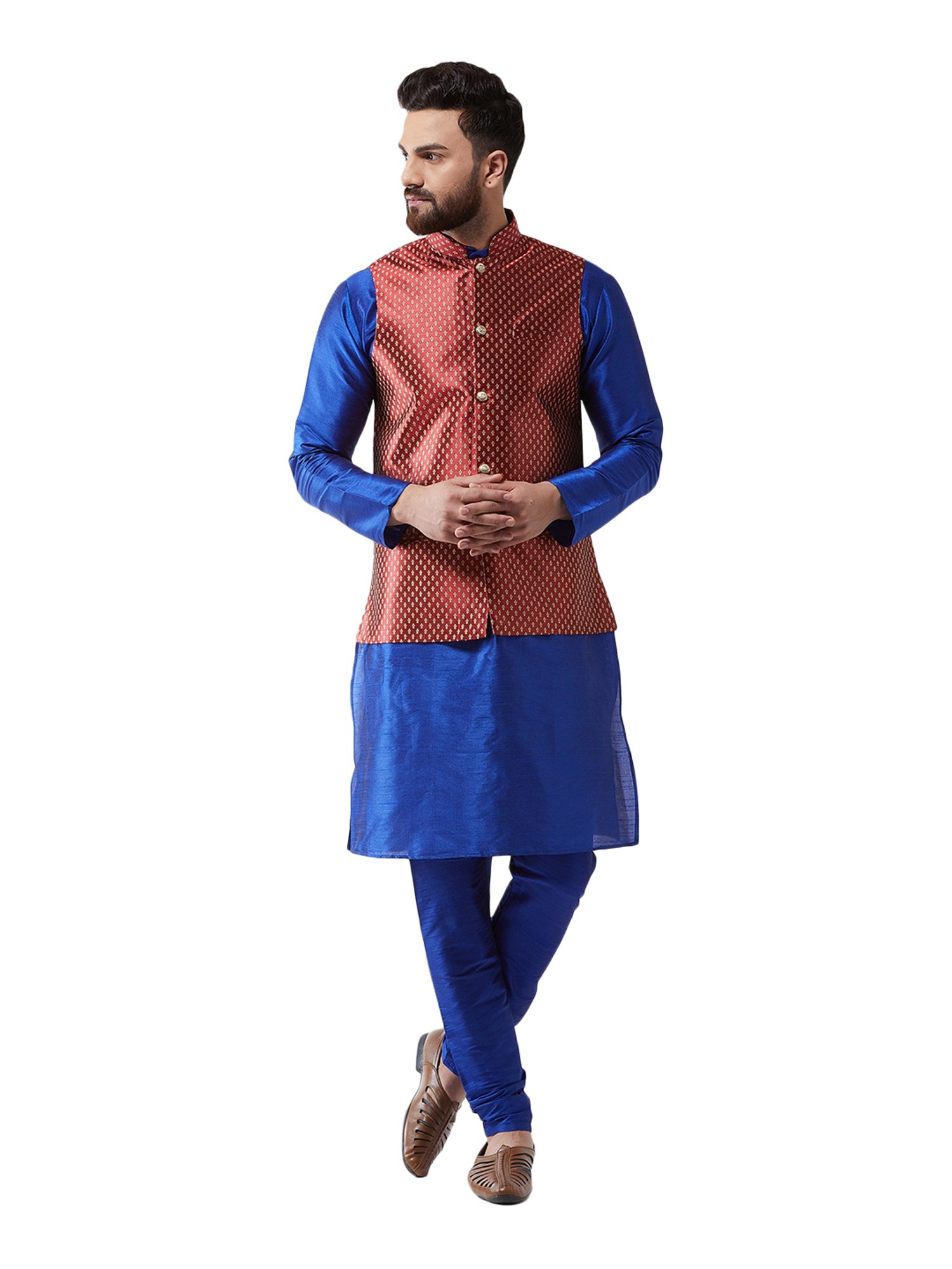 Sojanya Royal Blue & Maroon Printed Suit