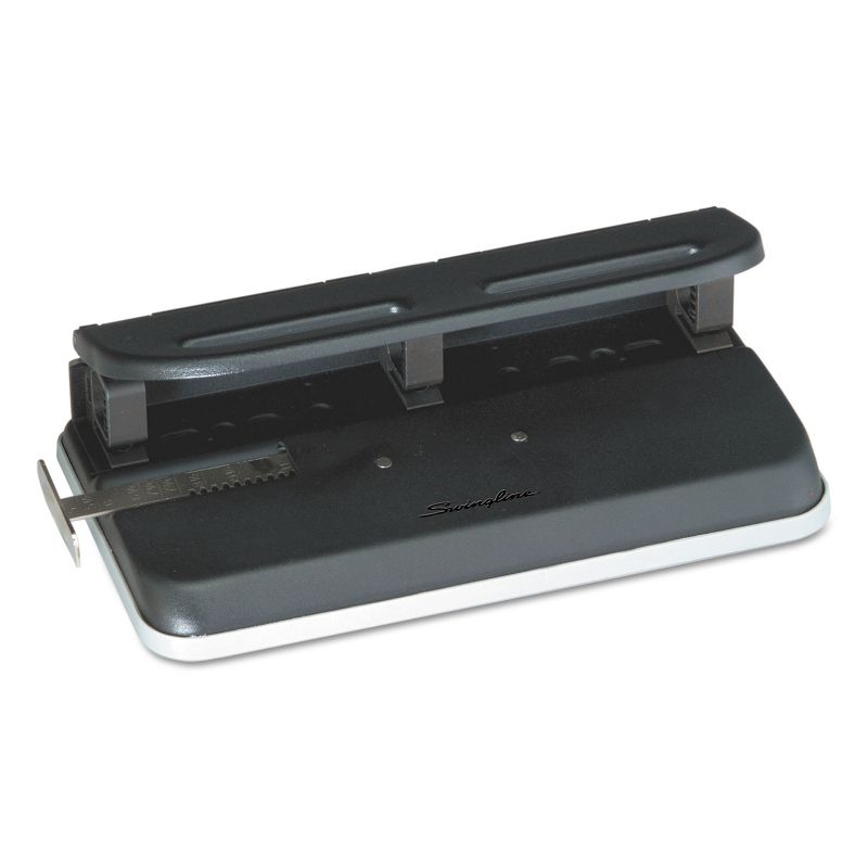Swingline 24-Sheet Easy Touch Two-to-Seven-Hole Precision-Pin Punch 9/32" Holes Black 74150