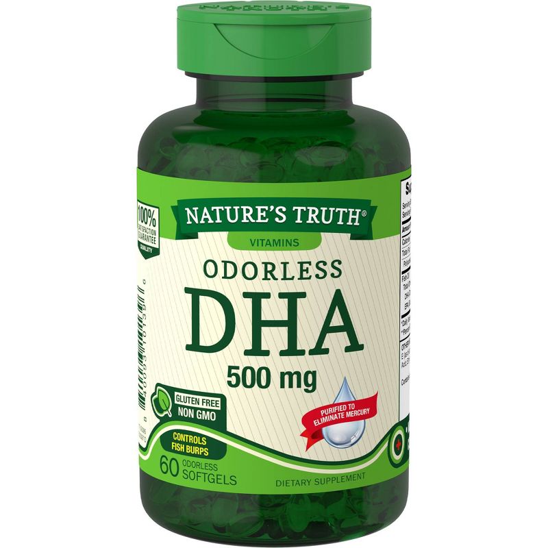 Nature's Truth Odorless DHA Dietary Supplement Softgels - 60ct