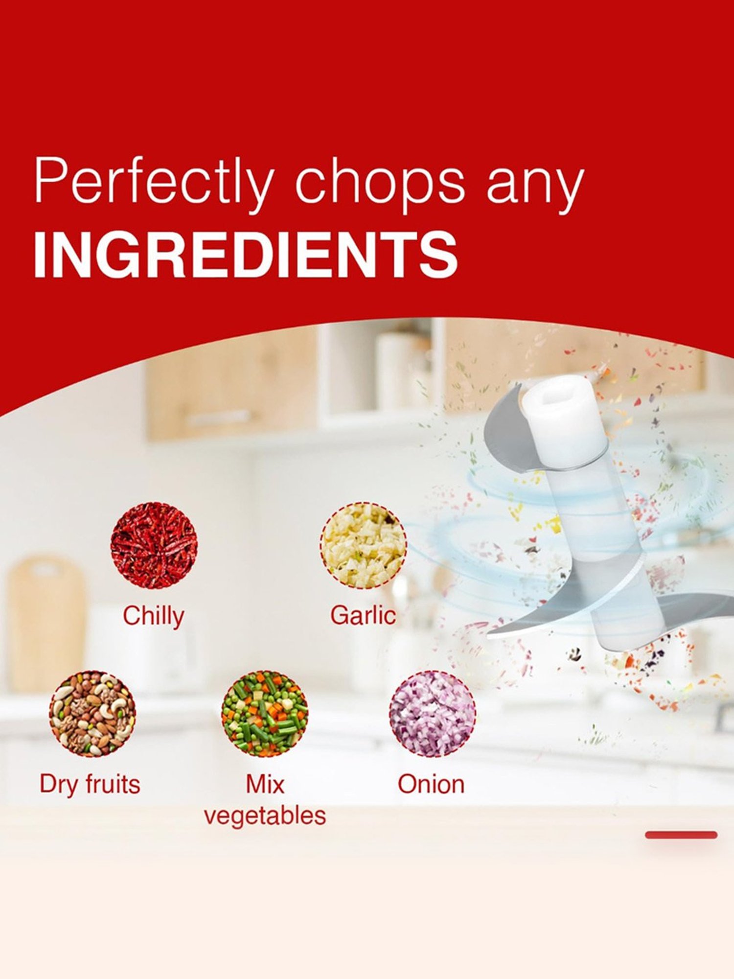 Pigeon Electric Chopper 30W, 250 ml with 3 Stainless Steel Blades (Blue)