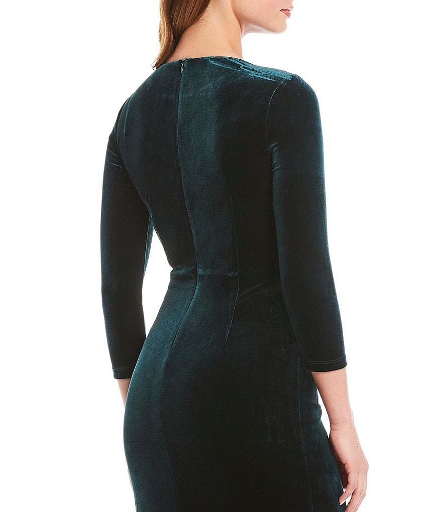 Eliza J Side Pleat Velvet Sheath Dress