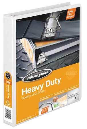 WILSON JONES W385-14WPP1 1" D-Ring Binder, Heavy Duty, White