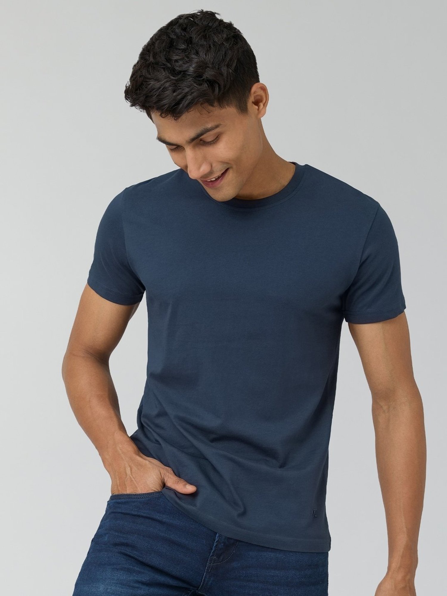 XYXX Isle Blue Cotton Regular Fit Polo T-Shirt