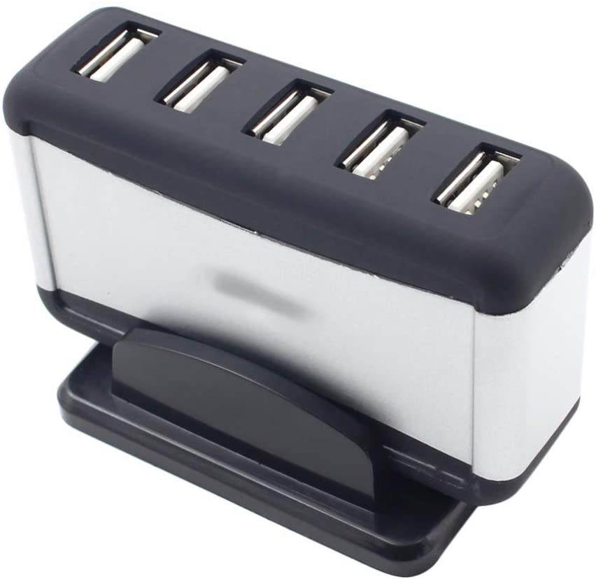 Portable 7 Port USB 2.0 HUB High Speed USB Splitter with AC Power Adapter Cable for PC Laptop USB Charging