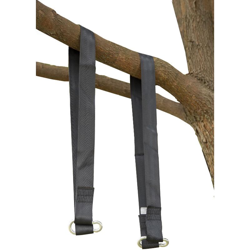 PLAYBERG Hanging Black Nylon Straps with Metal Carabiners, Set of 2