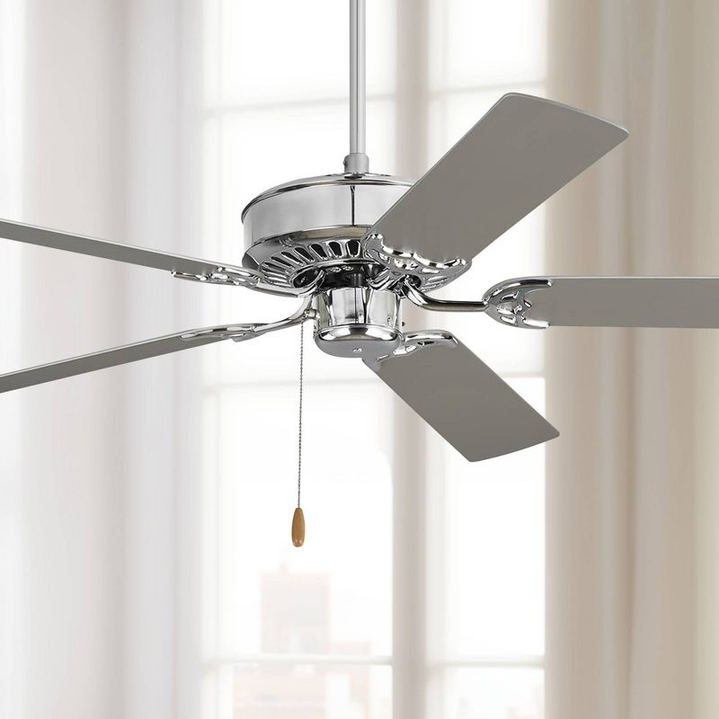 52" Monte Carlo Haven Chrome Pull Chain Ceiling Fan