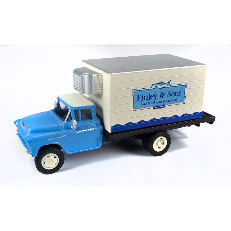 1955 Chevrolet Refrigerated Reefer Box Truck "Finley & Sons" (Fresh Fish) 1/87 (HO) Scale Model by Classic Metal Works