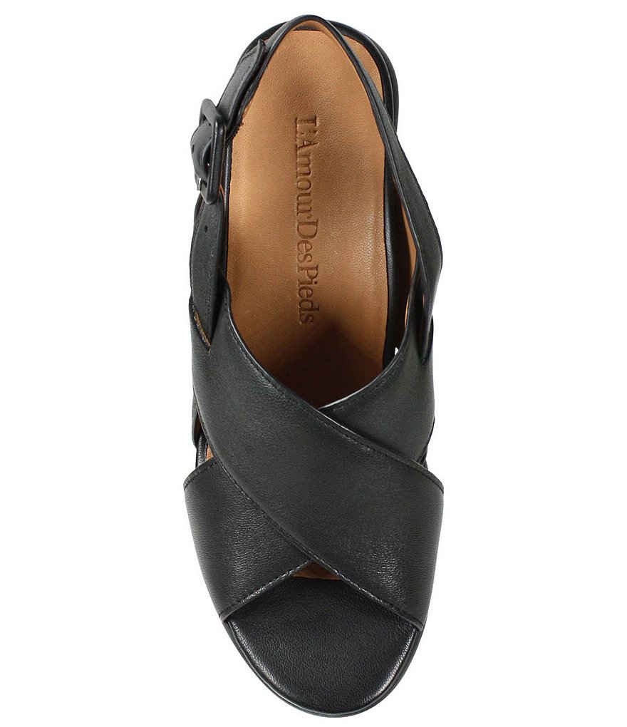 L'Amour Des Pieds Wangala Leather Block Heel Sandals