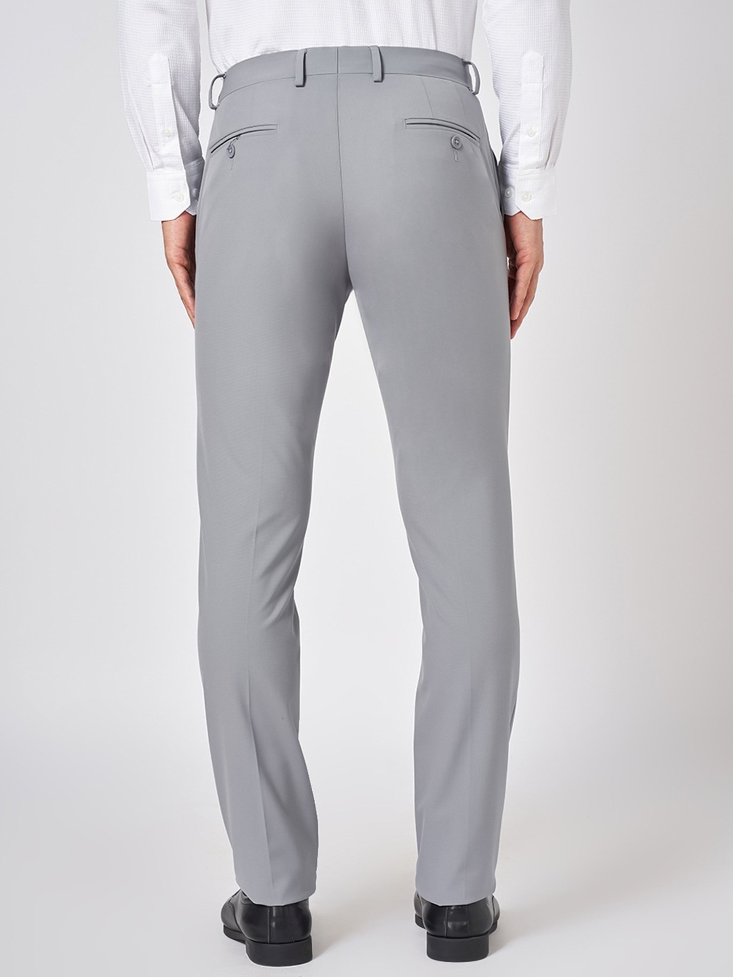 Peregrine By Pantaloons Grey Slim Fit Trousers