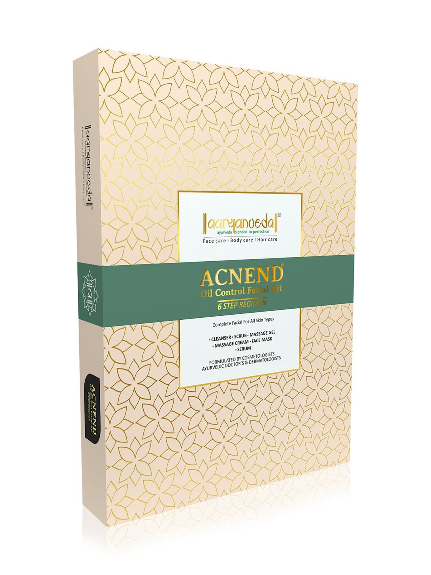 Aryanveda Acnend Oil Control Facial Kit, A Complete Solution With 6 Step Regimen