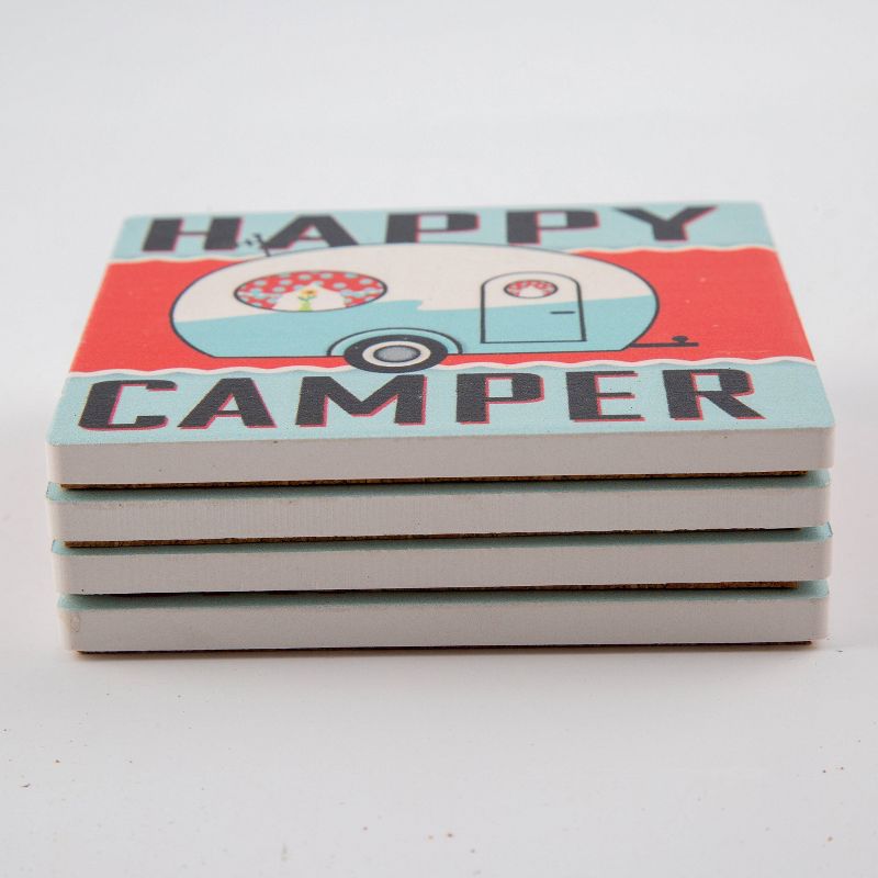 Thirstystone Happy Camper - Blue Coaster Set of 4