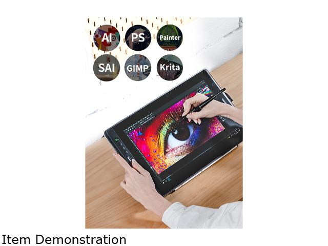 Huion Pro 16 Drawing Tablets with Screen 15.6 Inch Pen Display Graphic Monitor, Battery-Free Pen with 8192 Levels Pressure, 1 Touch Bar and 6 Express Keys(No Stand)