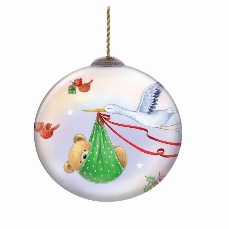 NeQwa 4.25" Ne'Qwa "Baby's First Christmas" Hand-Painted Glass Christmas Ornament #7131178