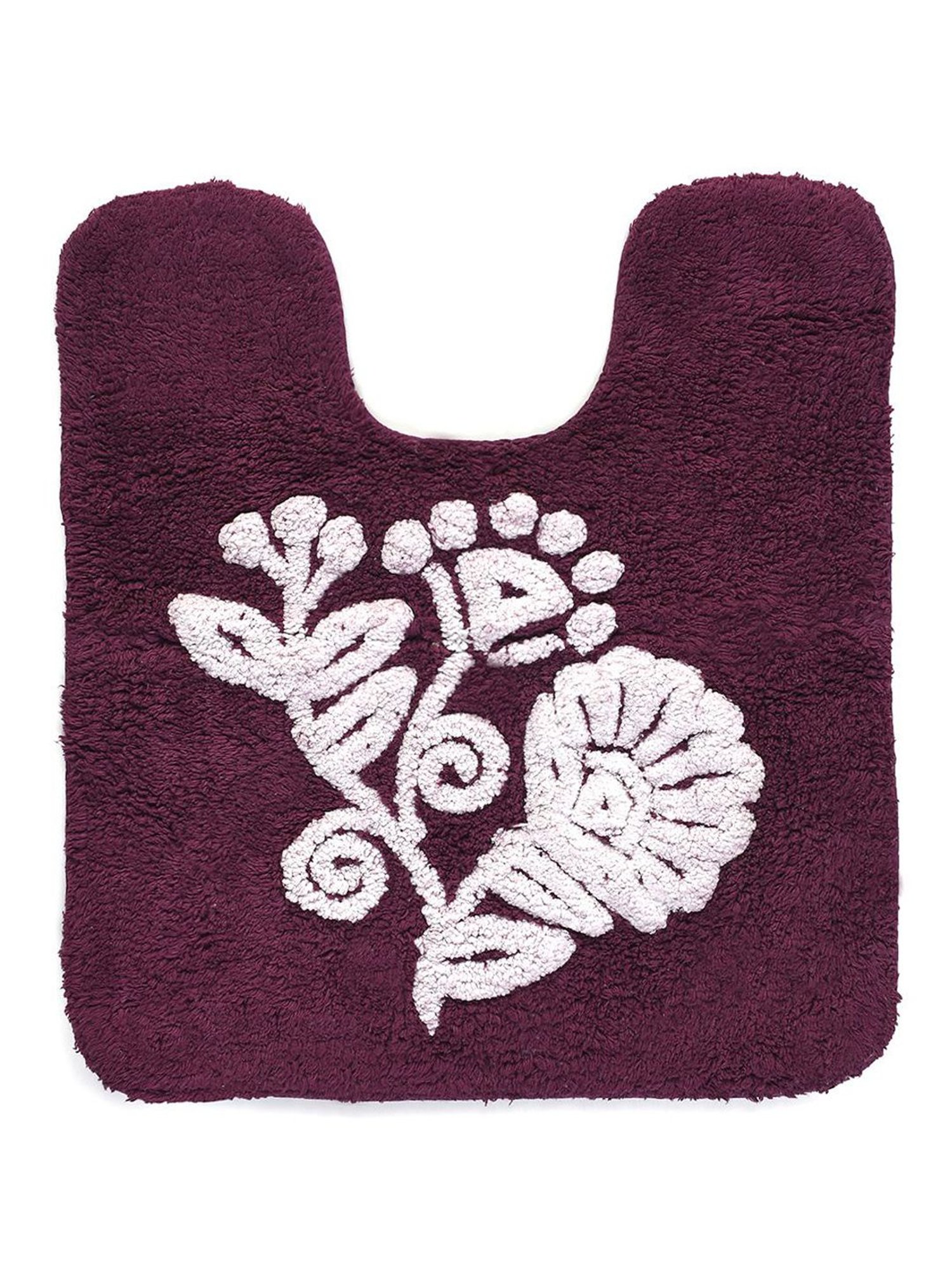 Saral Home Purple Microfiber Floral Bath Mat Set of - 2