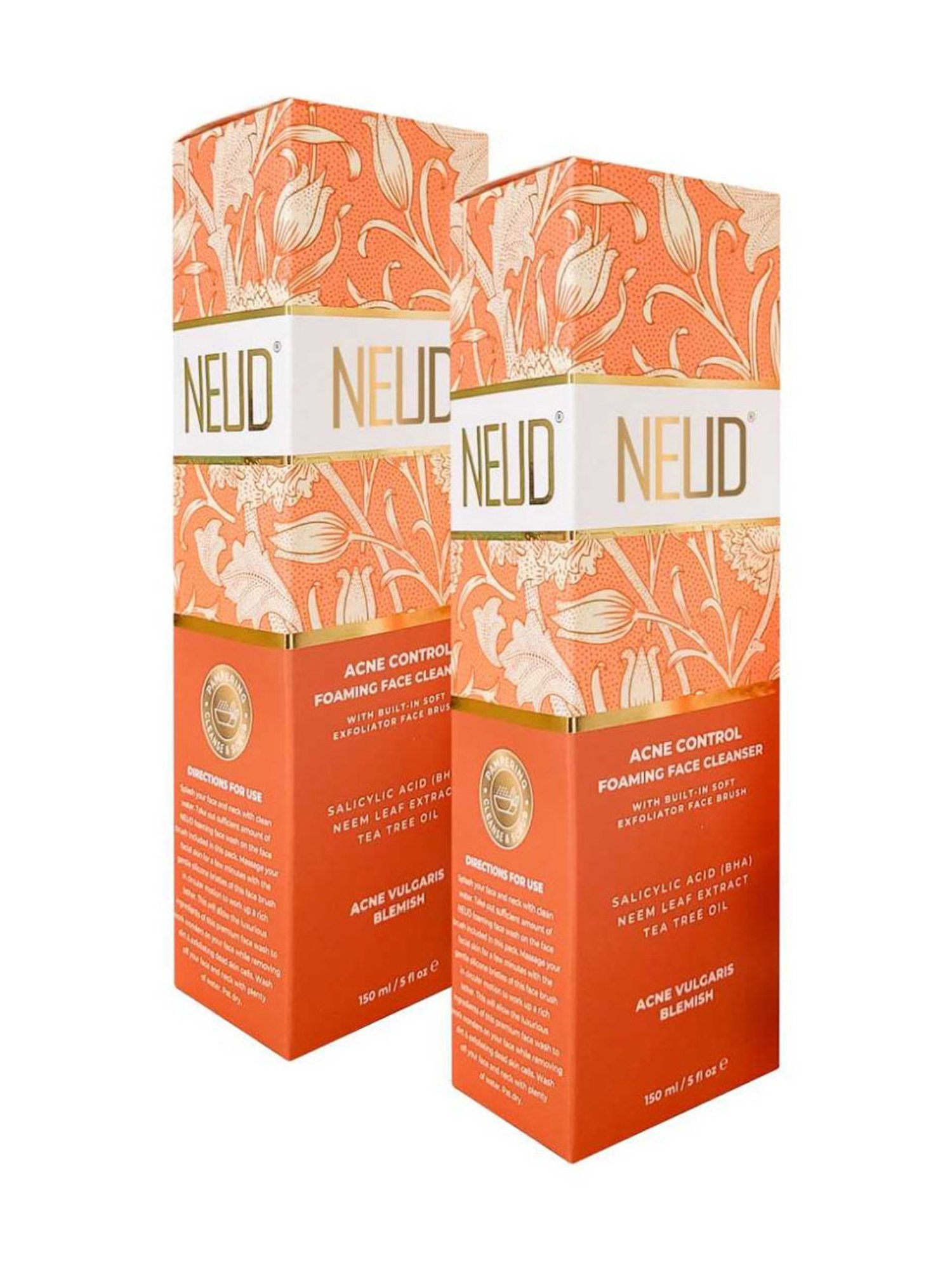 NEUD Acne Control Foaming Face Cleanser - 150 ml Each (Pack of 2)