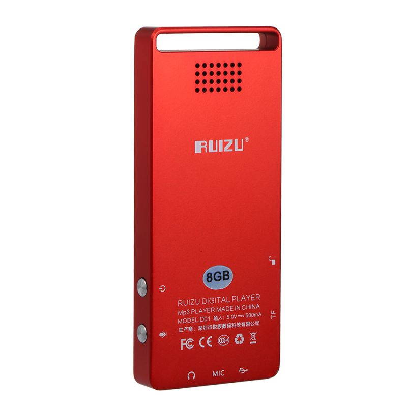 RUIZU D01 HiFi MP3 Player 4G/8G 1.8 inches Touch Button Voice Recorder FM E-Book Clock Video Pedometer USB BT Metal MP3 Music Player