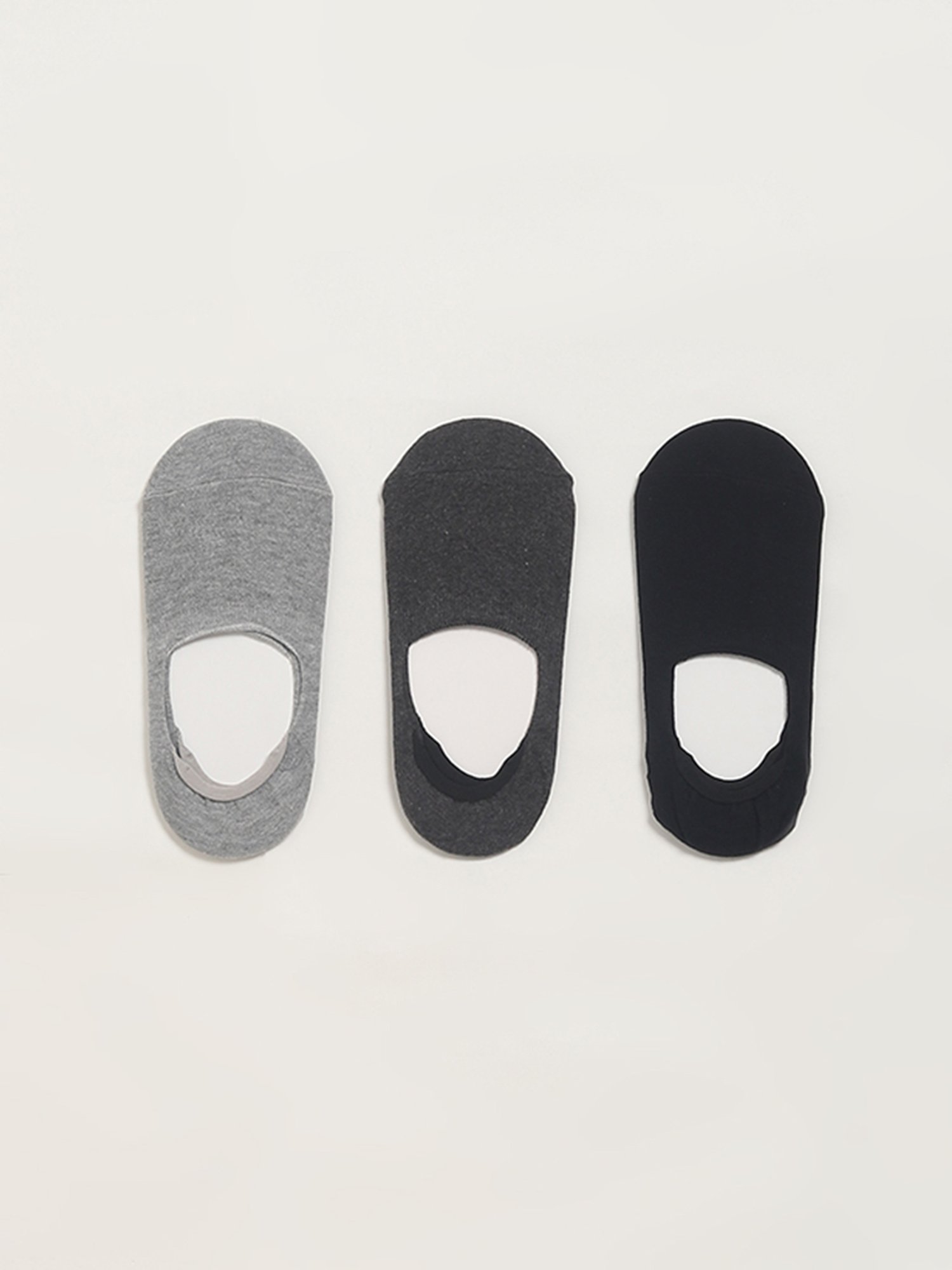 WES Lounge by Westside Grey No-Show Socks - Pack of 3
