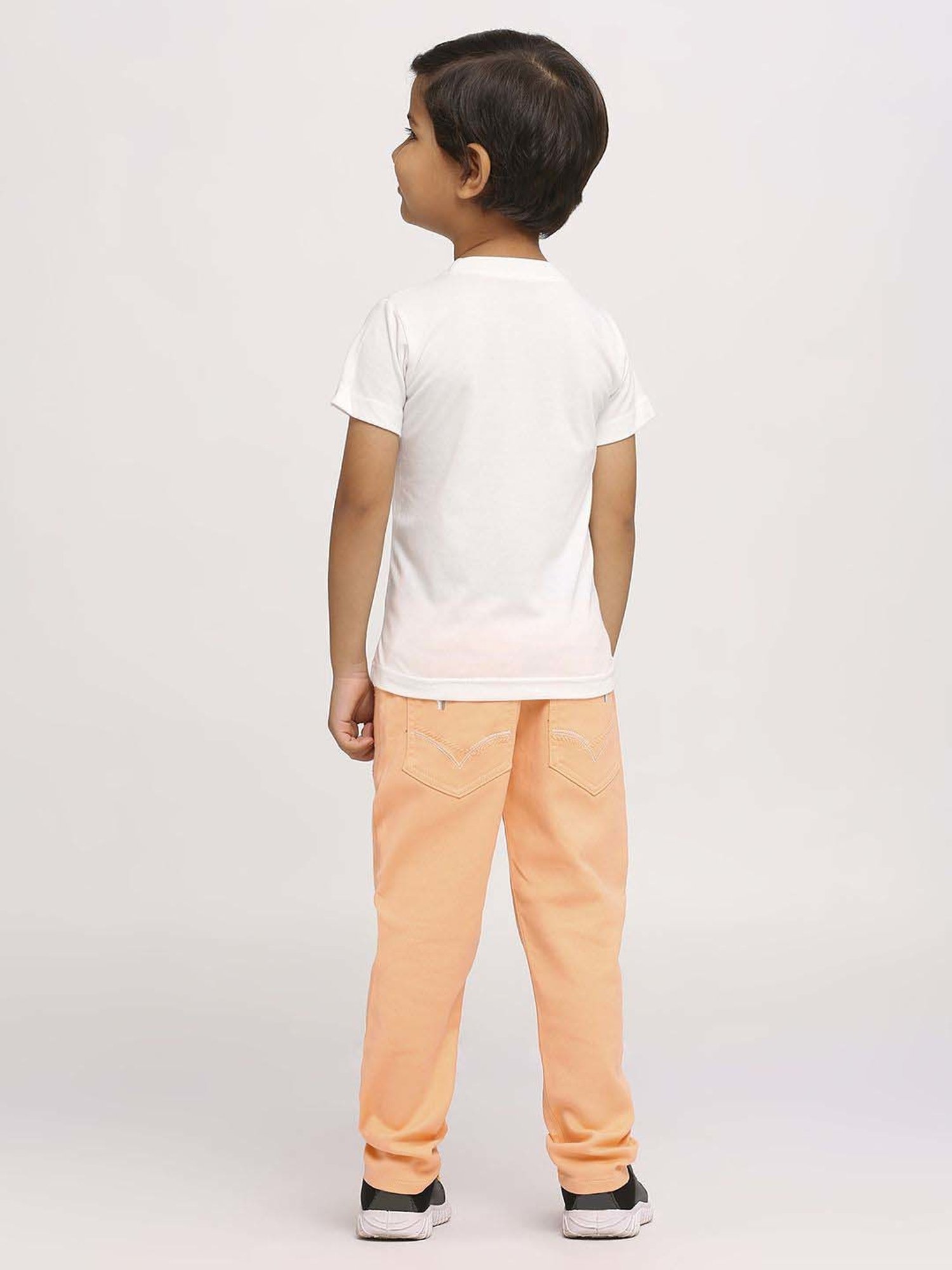 Fourfolds Boys Blue & White Solid Full Sleeves Suit Set