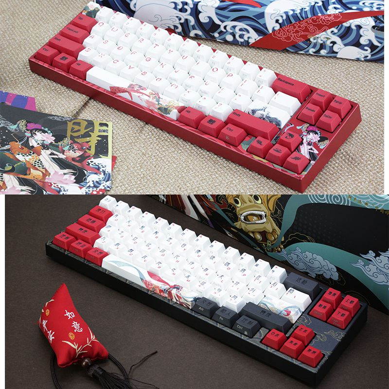 Ducky X Varmilo MIYA Pro Ergonomic Design,Cool Exterior 68 Keys Type-C Cable Detachable Mechanical Gaming  Keyboard For Office And Game- Chinese Hua Dan Verison( No Backlit)