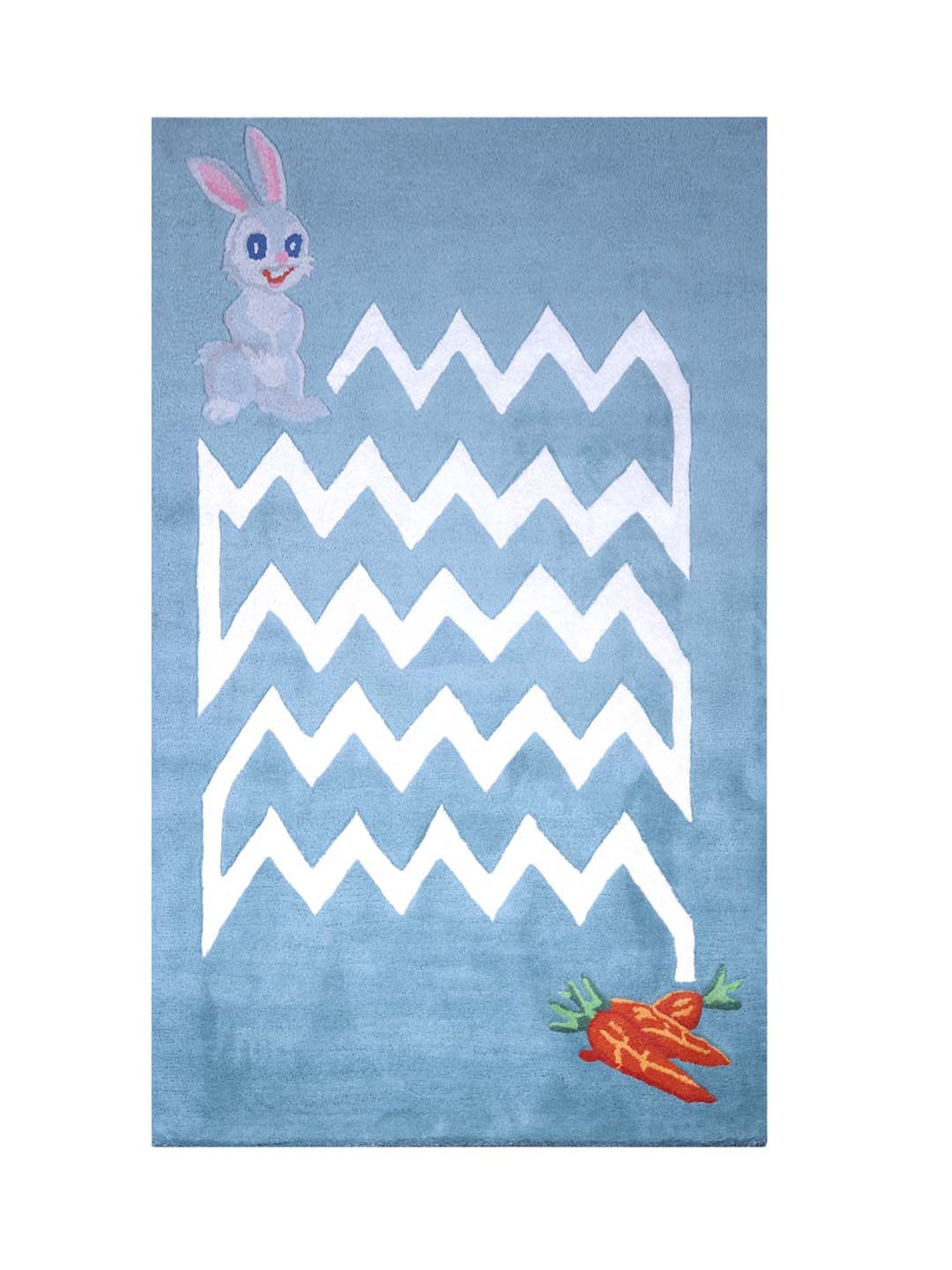 Pequra Multicolour Peter Rabbit Hand Tufted Wool Kids Carpet - Set of 1