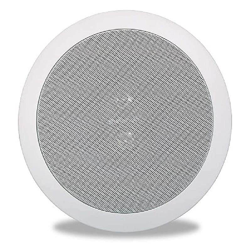 RC6s In-Ceiling 6.5" Stereo Speaker | Dual Channel from a Single Location | Perfect for Damp and Humid Indoor/Outdoor Placement - Bath, Kitchen, Covered Porches (White, Paintable Grille)
