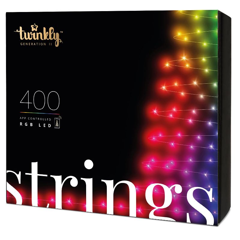 Twinkly TWS400STP-GUS 400 LED RGB Multicolor Decorative String Lights, Bluetooth WiFi and App Controlled, for Home Bedroom and Dormroom use (105 ft)