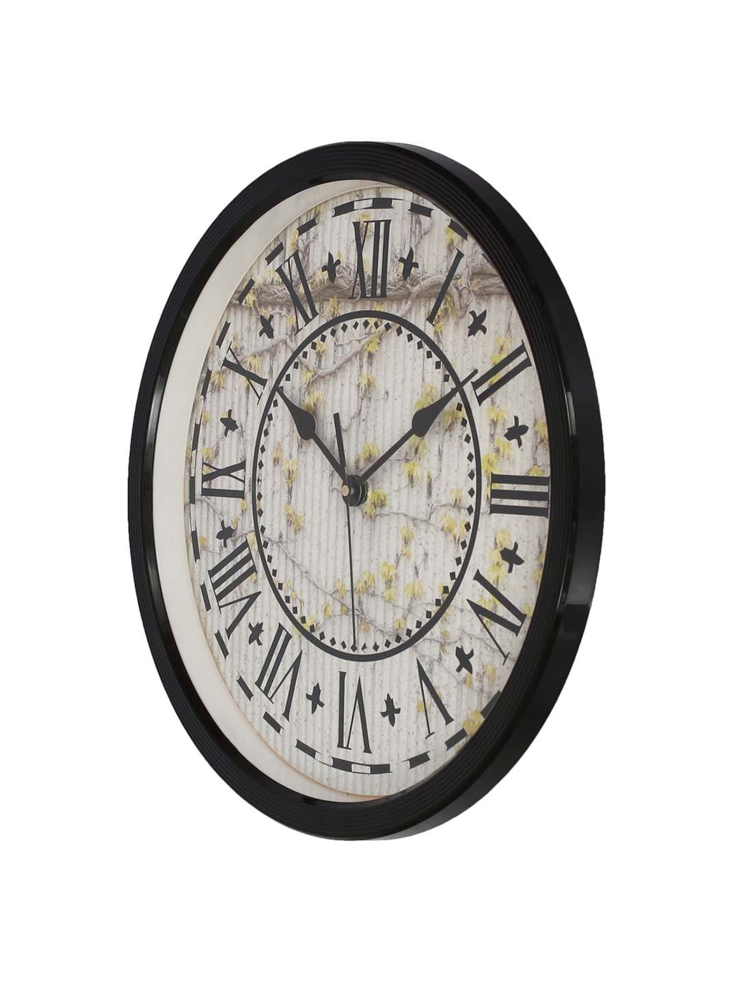 eCraftIndia Designer Round Analog Black Wall Clock