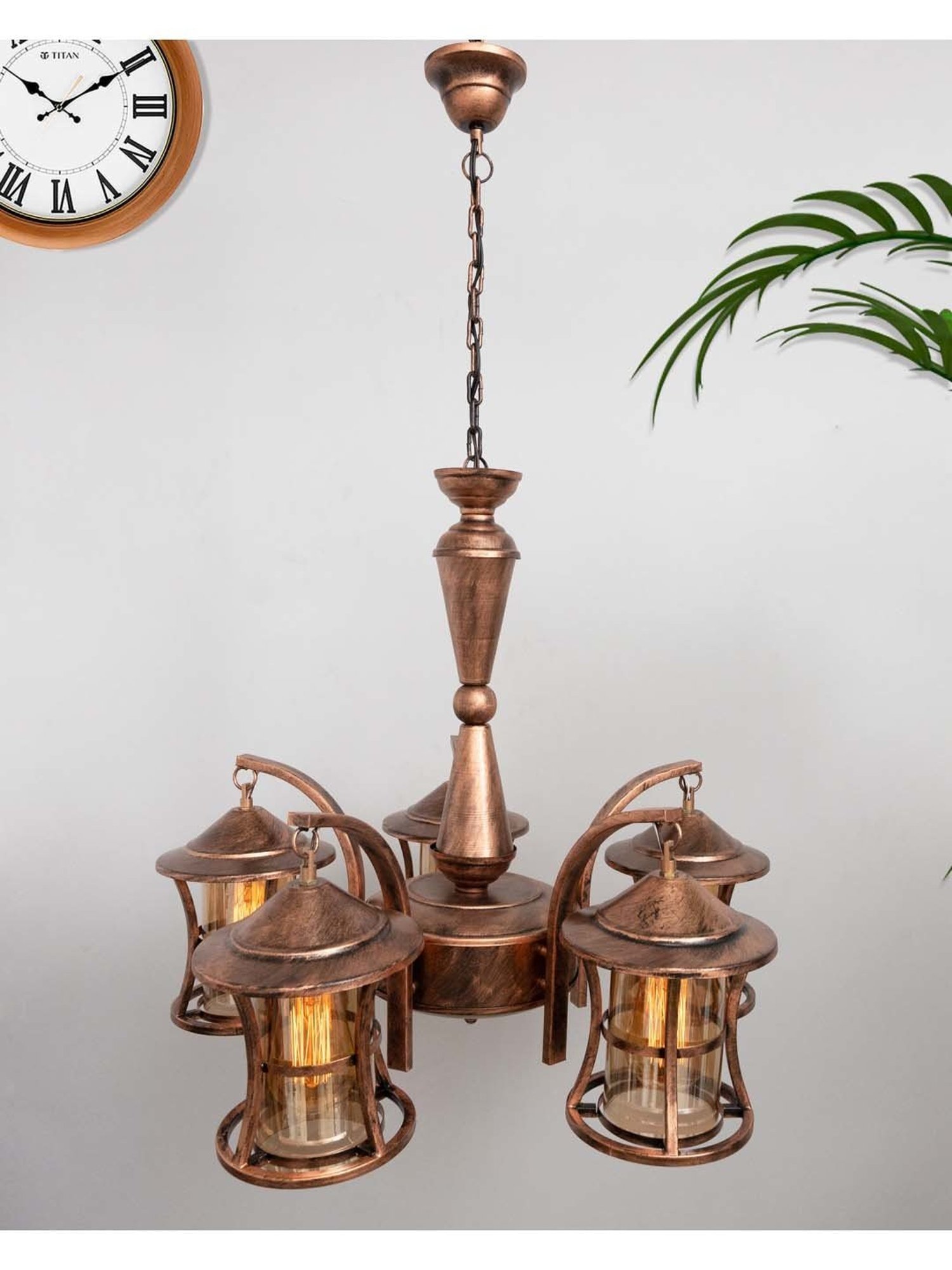 Fos Lighting Antique Brass Finish Allure 5 Light Chandelier - Set of 1