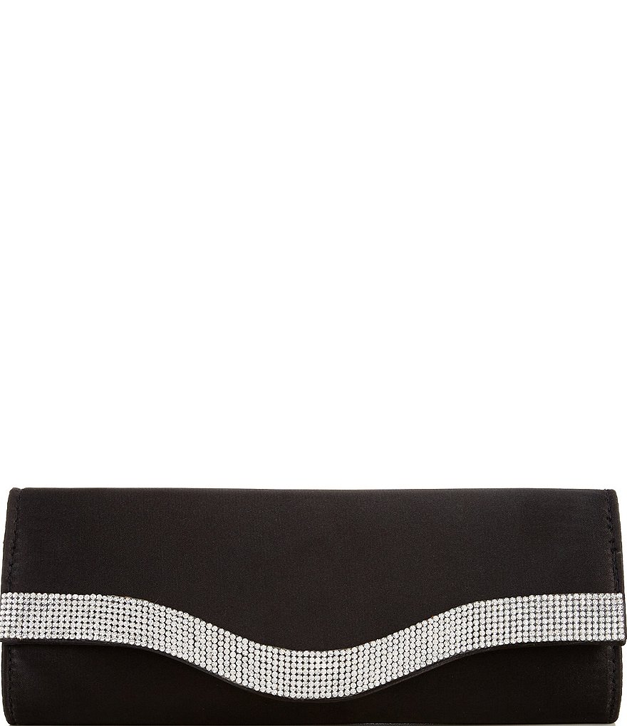 Kate Landry Satin Rhinestone Trim Clutch