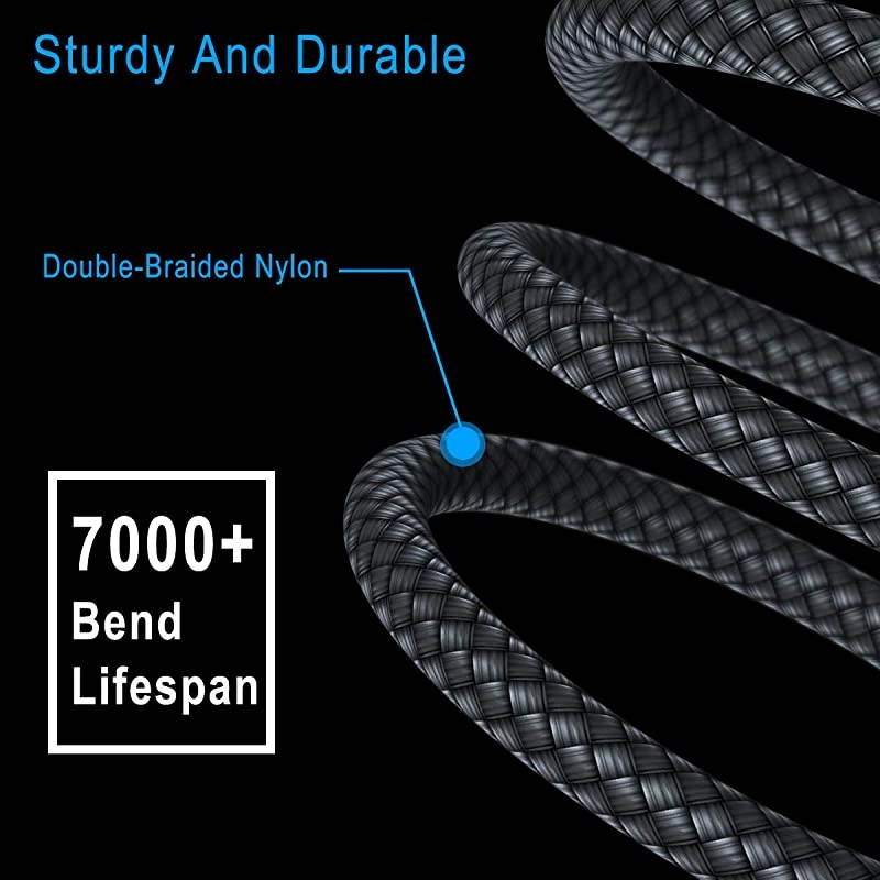 Type C Charger Cable 6.6FT 2-Pack,Nylon Charging Power Cord for New Fire HD 10 9th 2019 HD 8 10th 2020 Generation,Samsung Galaxy A10E S10 S20 20 Plus Ultra,S21 21,LG V60 V50 G8 Thinq,Moto Z3 G7