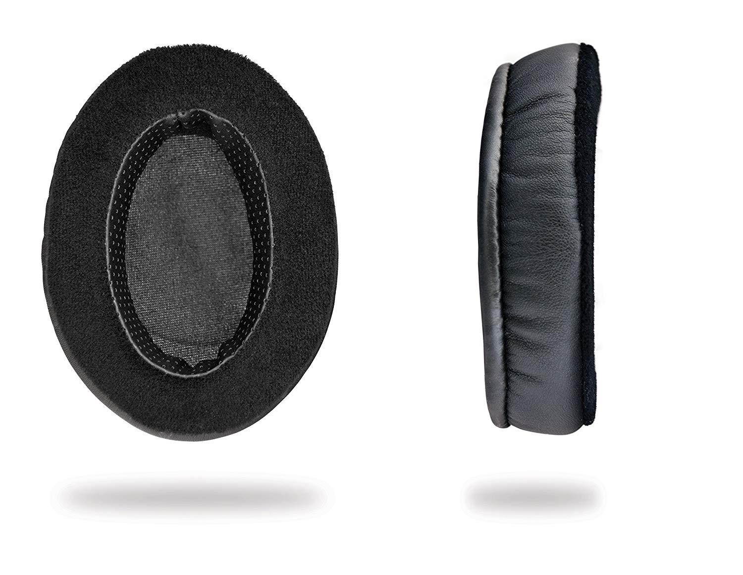 Brainwavz Hybrid Memory Foam Earpad - Black PU/Velour - Suitable for Large Over The Ear Headphones