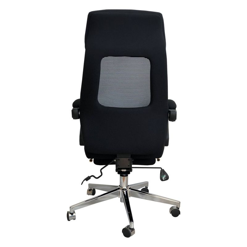 Position Lock Ergonomic Swivel Office Chair with Fabric Seat and Retractable Footrest Black - The Urban Port