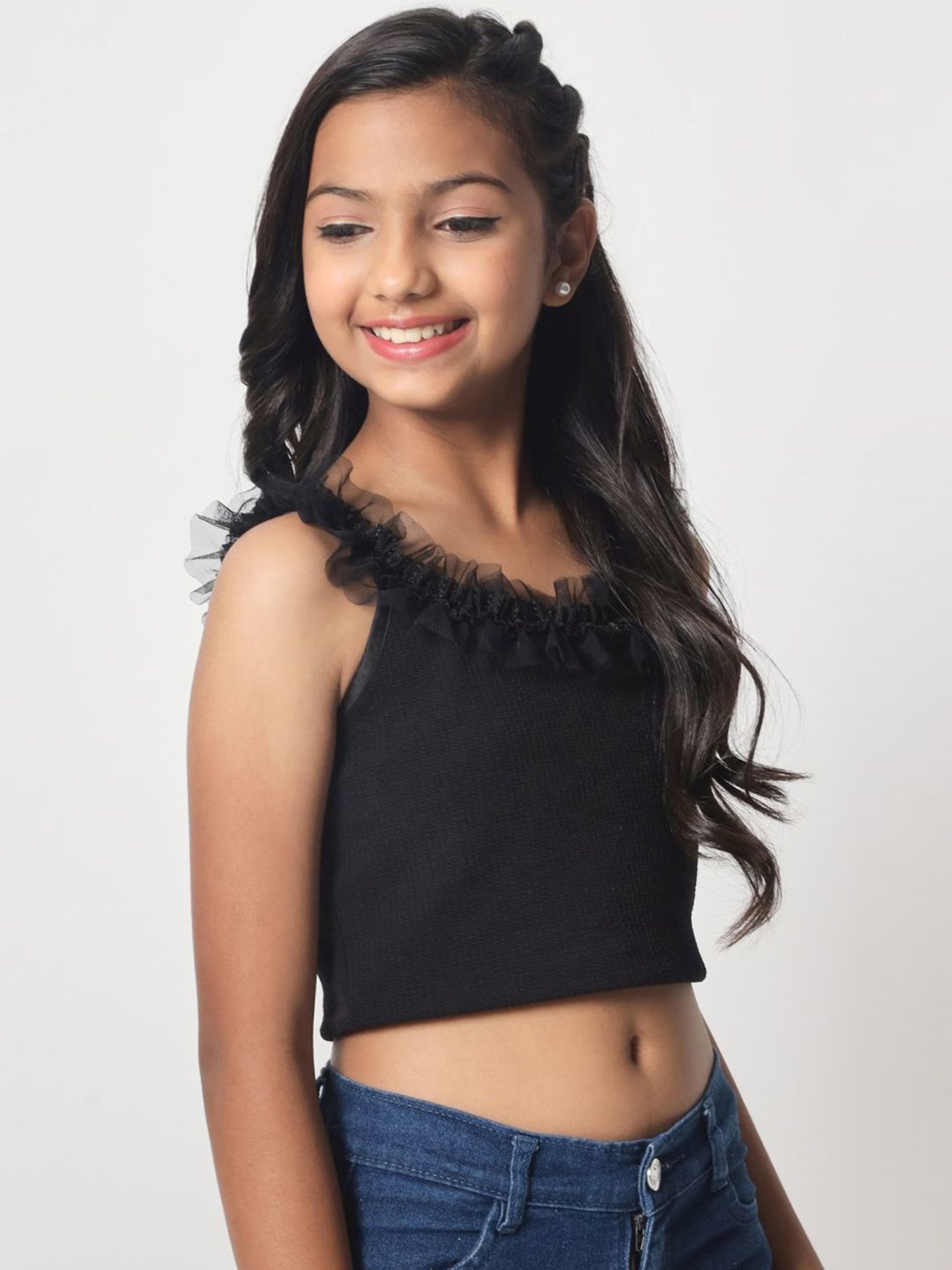 studiorasa Kids Black Embellished Top