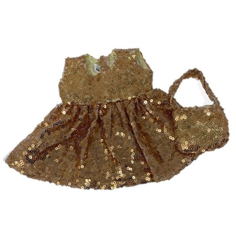Doll Clothes Superstore Gold Sparkle Dress With Purse Fits Some Baby Alive And Little Baby Dolls
