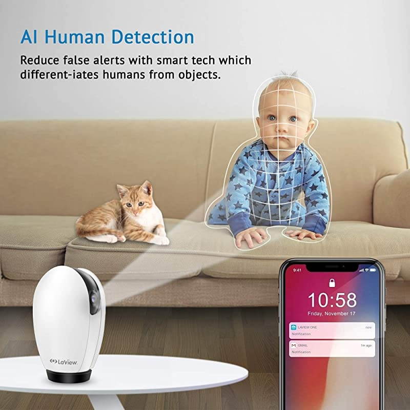 PT Home Security Camera HD 1080P2 PackHome Security System with Motion DetectionInclude 2 SD Cards32GBTwoWay Audio Night VisionWiFi Home Indoor for BabypetAlexa USA Cloud Service