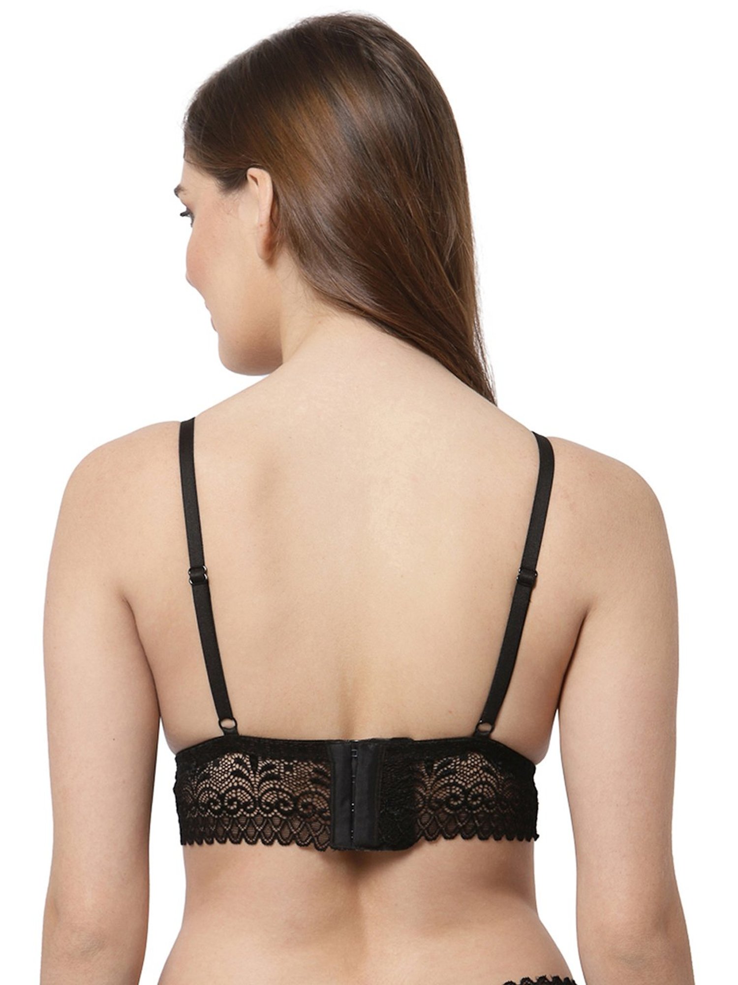 Cukoo Black Lace Full Coverage Non-Padded Bralette