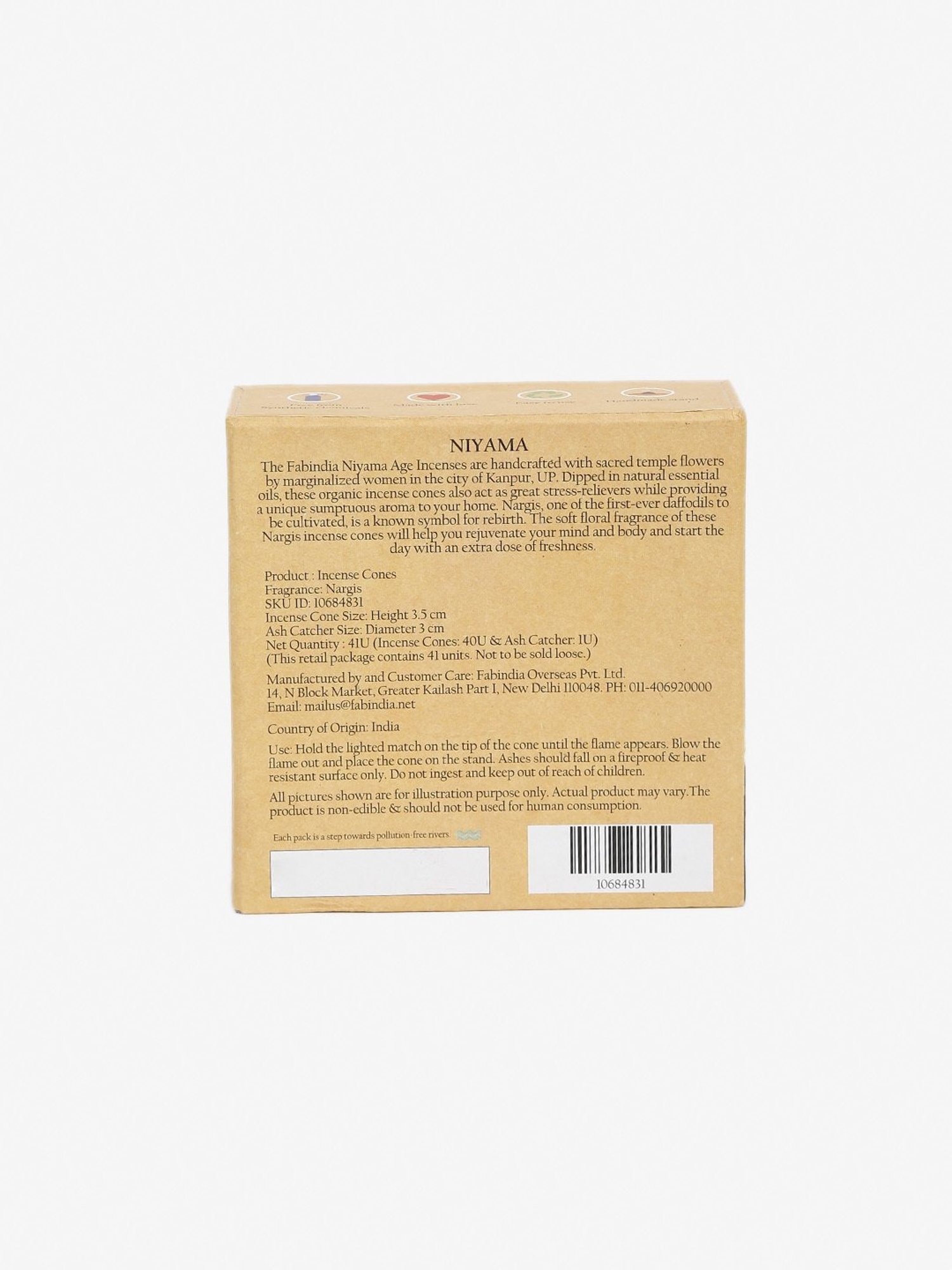 Fabindia Home Niyama Brown Wood Incense Cones