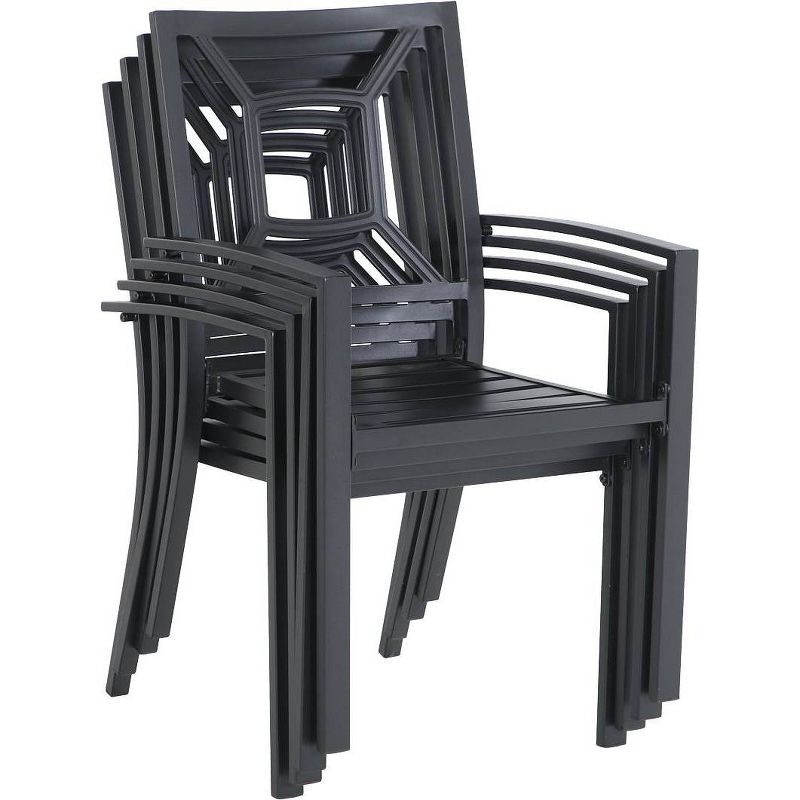 Circi 5pc Outdoor Dining Set - Black and Charcoal - CosmoLiving by Cosmoplitan